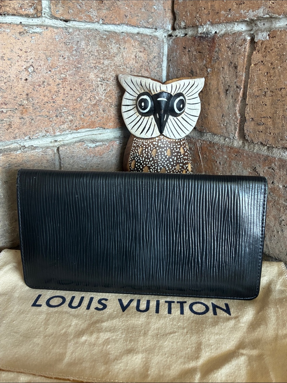 🖤 Louis Vuitton Black Wallet epi with LV dustbag